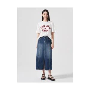 매장정품 에잇세컨즈 8SECONDS 벨티드 데님 롱스커트 블루 114527CP1P 207422