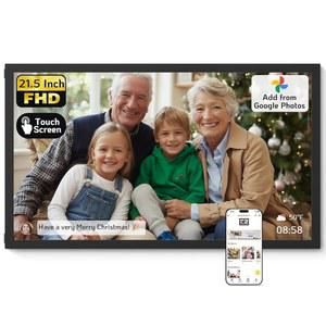 넥스포토 21.5인치 터치스크린 대형 디지털 액자 64GB, WiFi 액자, Google 사진 추가, 앱/USB/Micro SD를 통한 동영상 공유, 크리스마스/생일/하우스워밍, 블랙