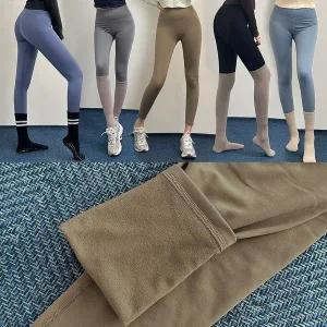 [콩심팥심]제로웜핏레깅스 기모 요가복 힙업 스판 무지 운동복