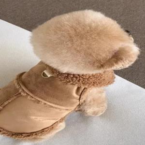 강아지 무스탕 애견무스탕 겨울옷 하네스 조끼 아우터 소형견