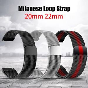 22mm 밀라노 루프 스트랩  갤럭시 시계 6 5 4 44mm 클래식 액티브 2 팔찌  Gt 마그네틱 밴드