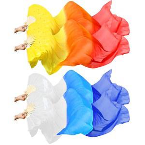 퀸클레이 2쌍 1.8미터/5.91피트 선풍기 긴 접기 모조 대나무 베일 국립 벨리 실크 댄스 인조