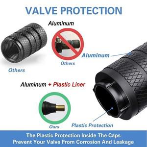 널링 타이어 밸브 스템 캡 알루미늄(플라스틱 라이너 포함) 부식 방지 휠 니플 캡(자동차 및 오토바이용)