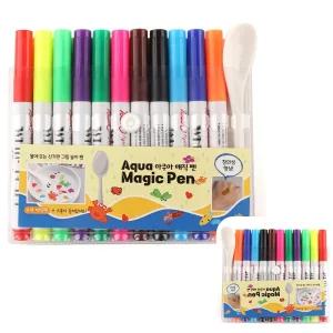 마이한 아쿠아 워터팬 매직펜 물에뜨는펜 11색 판박이놀이 미소펜