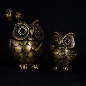 풍수행운소품 금속 골드 부엉이 선물세트 장식품