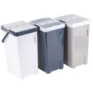 깔끔한 손잡이 휴지통 디자인 20l 휴지통 다크그레이 쓰레기통 원터치형 플라스틱