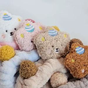 곰돌이 파티 뽀글이 캐릭터 세안밴드 머리띠 4Colors