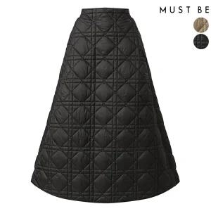 여성 A라인 누빔 롱스커트