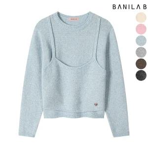 여성 뷔스티에 일체형 롱슬리브 니트