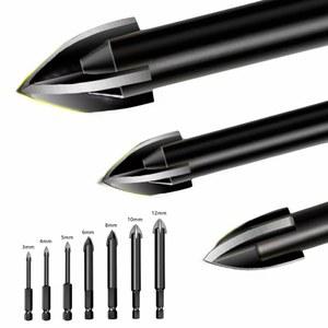 크로스 육각 타일 비트 삼각형 드릴 세라믹 오프너 구멍 합금 콘크리트 유리 12MM 10