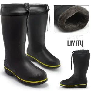 250~290mm LIVITY 초경량EVA 카프긴장화 완전방수 공기부츠 털방한화 작업화 운동화 안전화 RB412N