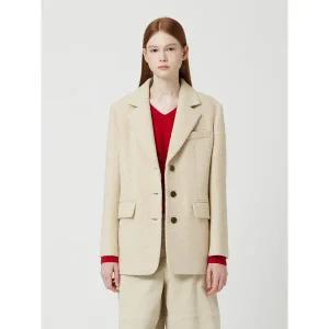 [CC콜렉트](센텀시티점)알파카 블렌드 테일러드 싱글 재킷_C254MSF031