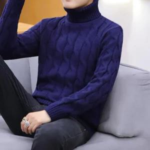 꽈배기터틀넥 남자목폴라 두꺼운 목티 니트 폴라티