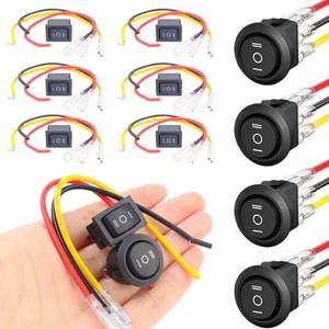 자동차  해양호환  리드선이   ON/OFF 원형 토글 스위치 3단 바이크 오토바이 보트 1/2개