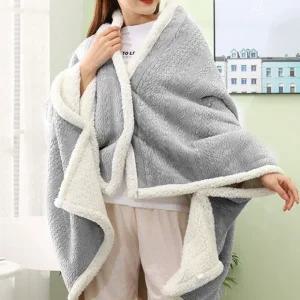 숄담요 양털 망토담요 무릎 겨울 담요 두꺼운 극세사