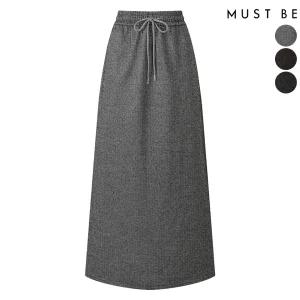 여성 밴딩 헤링본 기모 롱스커트