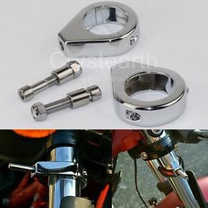바이크 오토바이 방향 지시등 브래킷 홀더 크롬 블랙 표시기 마운트 할리 호환 재배치 포크 클램프용 39mm