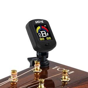 기타, 우쿨렐레, 바이올린용 AUPHY 충전식 클립온 튜너 - 베이스, 밴조, 만돌린용 크로매틱 LED 디스플레이 및 자동 차단 기능이 있는 440Hz 고정 표준 튜닝(타입-C