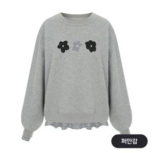 [페이지플린] 퍼안감체크배색맨투맨_P5DTS022C