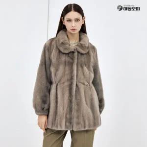 대동모피 25FW SAGA 풀스킨 휘메일 밍크 하프코트(유색)