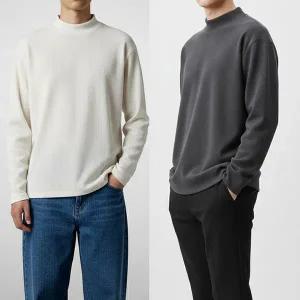 [프랭키뉴욕]남자 반폴라티 남성 반목티 반목 니트티 반목폴라 블랙 브라운 흰_WDTS05_1