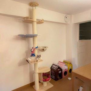 지붕 바닥 일체형 스크래쳐 ET 인클로저 도마 캡슐 캣타워 외부 허치 높은