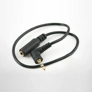 케이블 스테레오 젠더 연장 스피커연결선 3.5파이 4극 꺾임형 30cm Coms rca