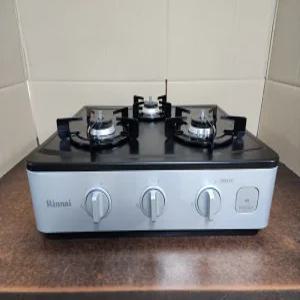 중고 린나이 가스레인지 자동불꽃 조절기능 3구3센서 도시가스(LNG) 용