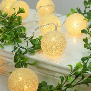 led 코튼볼 조명 감성 인테리어 크리스마스 코튼볼 건전지 전구 20구 파티 실내