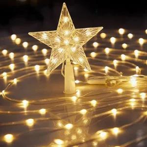 성탄절 트리 조명 데코레이션줄 타퍼 실내 크리스마스 트리 조명 와이어 전구 장식 꼭대기 홈데코 별장식