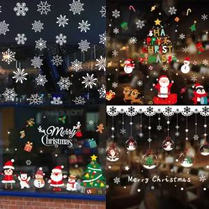 크리스마스 창문 장식 벽 현관 유리 문 소품 리스 트리 스티커 24종 샵 꾸미기 산타