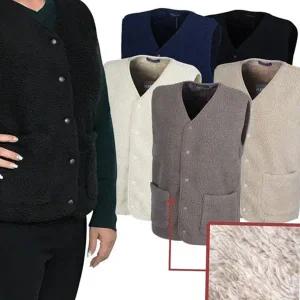 여자 양털 조끼 부드러운 뽀글이 카라리스 여성 플리스 조끼 겨울