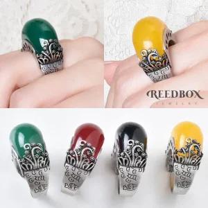 [리드박스] [선물포장] 고마루 꽃길 천연 원석 자마노 오닉스 호박석 비취옥 반지 한복 혼주반지