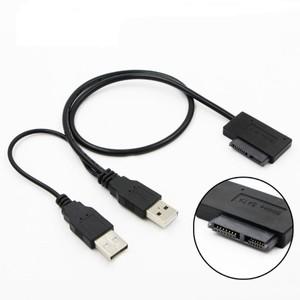 SATA to USB 2.0 6핀+7핀 13핀 어댑터 케이블 노트북 광학 드라이브용 외부 전원 CD/DVD ROM 슬림라인 변환