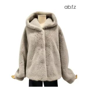 [롯데백화점]abfz 보아 퍼 후드 롱 재킷 APA1HF05A