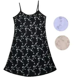 인견 끈조절 가능한 플라워디자인 여성 롱슬립 0169wq