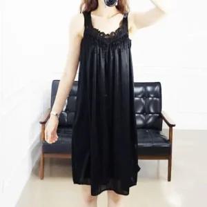 여성 슬립 이너 원피스 파자마 끈런닝 캐미솔 세트 나