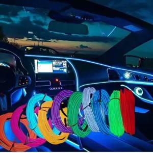 오토크루 차량용 엠비언트 광섬유 DIY LED 무드등 EL와이어 AC-L09 (2M)