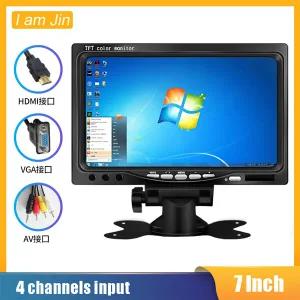 트럭 반전용 7인치 IPS 스크린 HD 모니터 HDMI/VGA/AV 내장 스피커 자동차 역방향 카메라 주차 모니터 PAL/