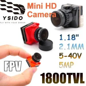 미니 소형 FPV HD 카메라 1800TVL 5MP 2.1mm 1/1.8 인치 HDR 센서 NTSC/PAL RC FPV 드론 레이싱 비행기 업