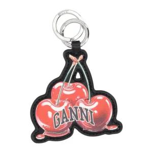 체리 프린트 가죽 태그 키링 B3010054 099