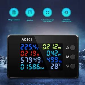 AC 전력 디지털 100A폐쇄 전압 전류 미터 전기 주파수 MT301 측정기 계 온도 패널 테스터
