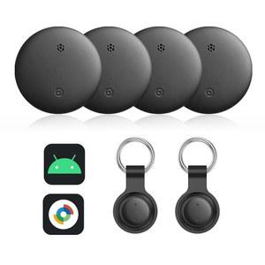 VODESON Google Find My Device Tracker 2025 - IP67 방수 안드로이드 키 파인더 350피트 범위 90dB 알람 및 12개월 배터리 수하물 지갑 자전거용 4팩 iOS 없음