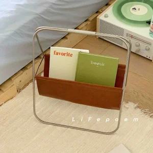 스텐 잡지꽂이 잡지수납 책장 심플 매거진랙 인테리어