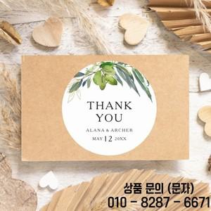 맞춤 제작 웨딩 감사 원형 스티커 결혼식 생일 기념일 등에 적합합니다.