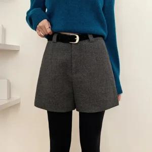 [요즘에] 로비뉴모직벨트하프팬츠