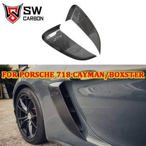 탄소 섬유 GT4 스타일 공기 흡입구 사이드  포르쉐 호환 718 카이맨 박스터 982 에어 벤트 커버 분리기 바