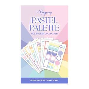 플래너 캘린더 저널 및 프로젝트를 위한 롱롱 파스텔 스티커북 - 기능적인 아름다운 컬러 박스 스티커 스크랩북 액세서리 24페이지