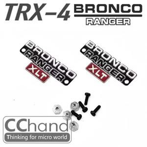 2pcs Trax 호환xas TRX-4 Ford 호환 Bronco CChand RC 자동차 장식 액세서리 금속 측면 로고 스티커
