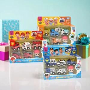 핑크퐁 베베핀 메탈미니카 5종세트 소방차 경찰차 중장비 자동차 모형 다이캐스트 역할놀이